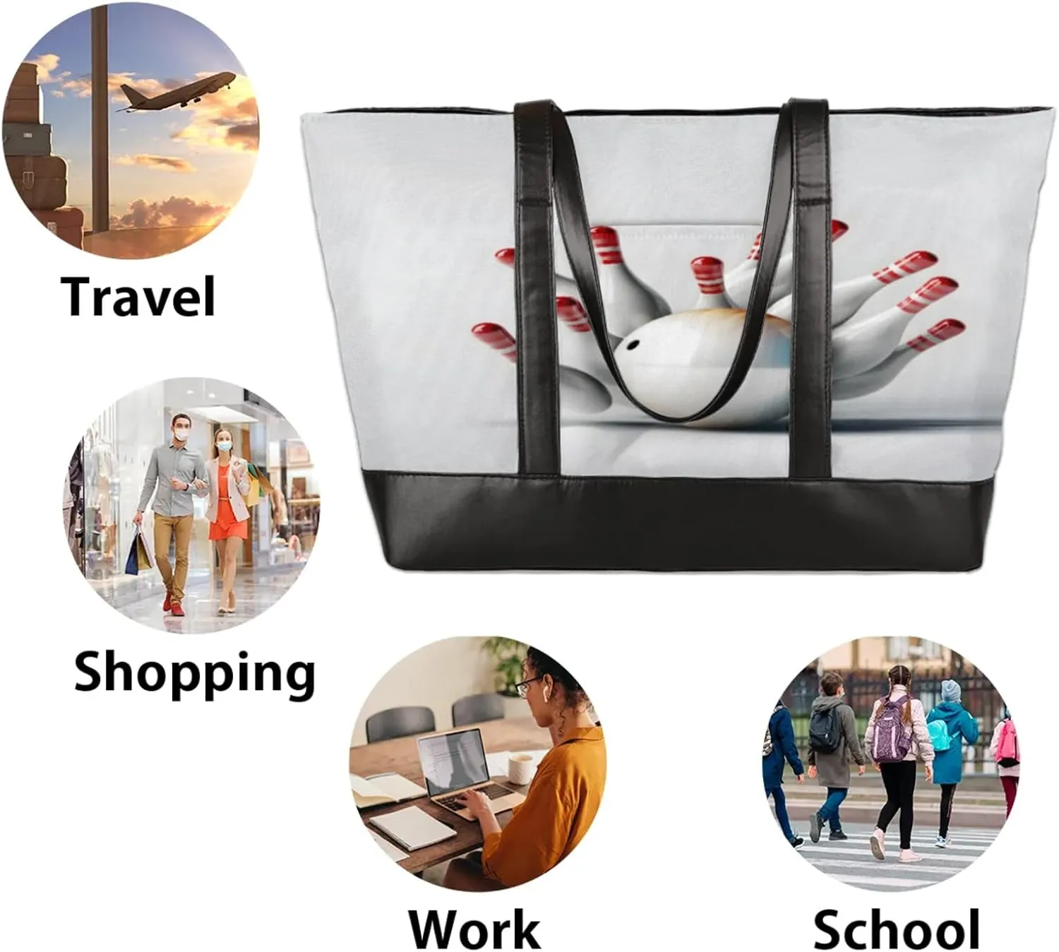Tote Bag for Women with Zipper, Laptop Tote Bags Laptop Sleeve Case Shoulder Bag Messenger Bags
