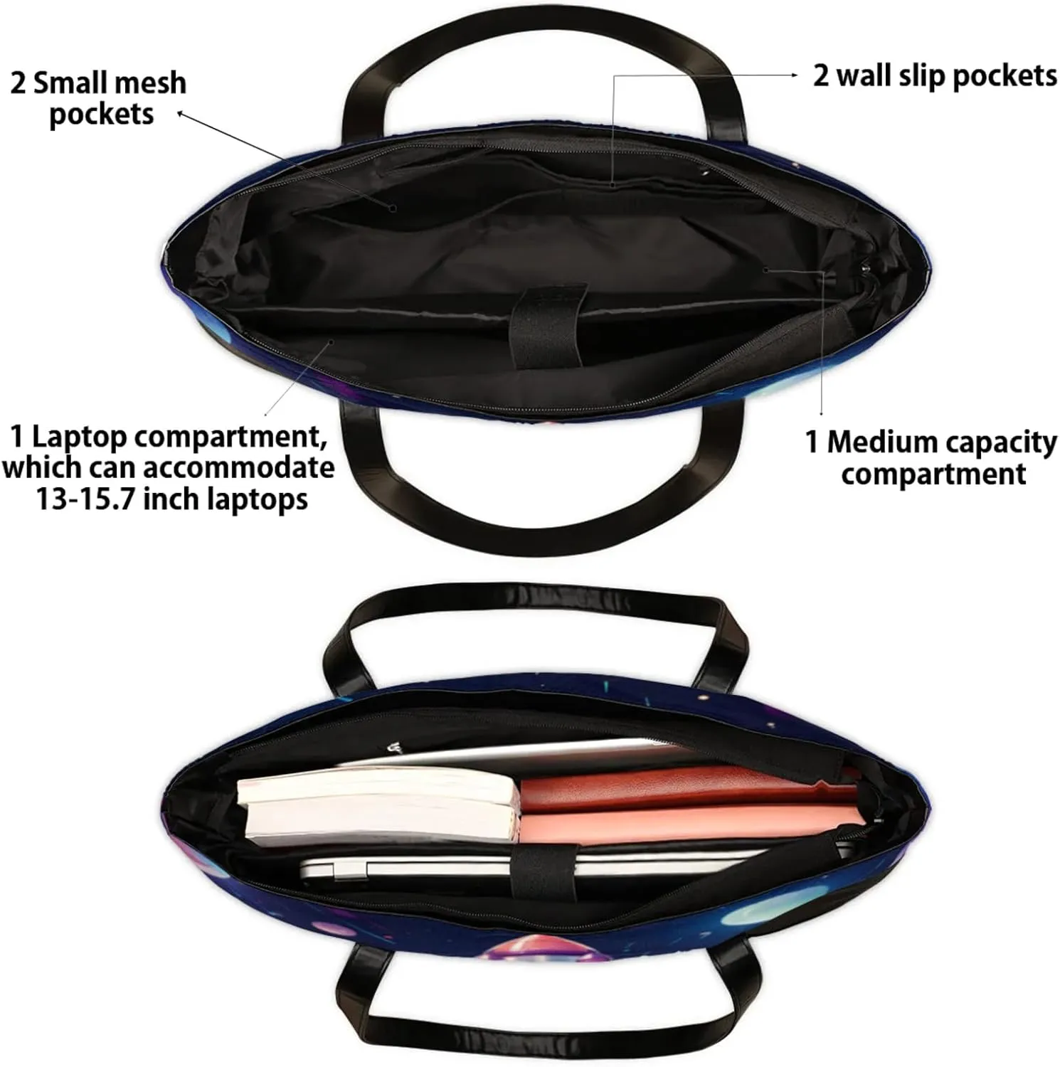 Tote Bag for Women with Zipper, Laptop Tote Bags Laptop Sleeve Case Shoulder Bag Messenger Bags