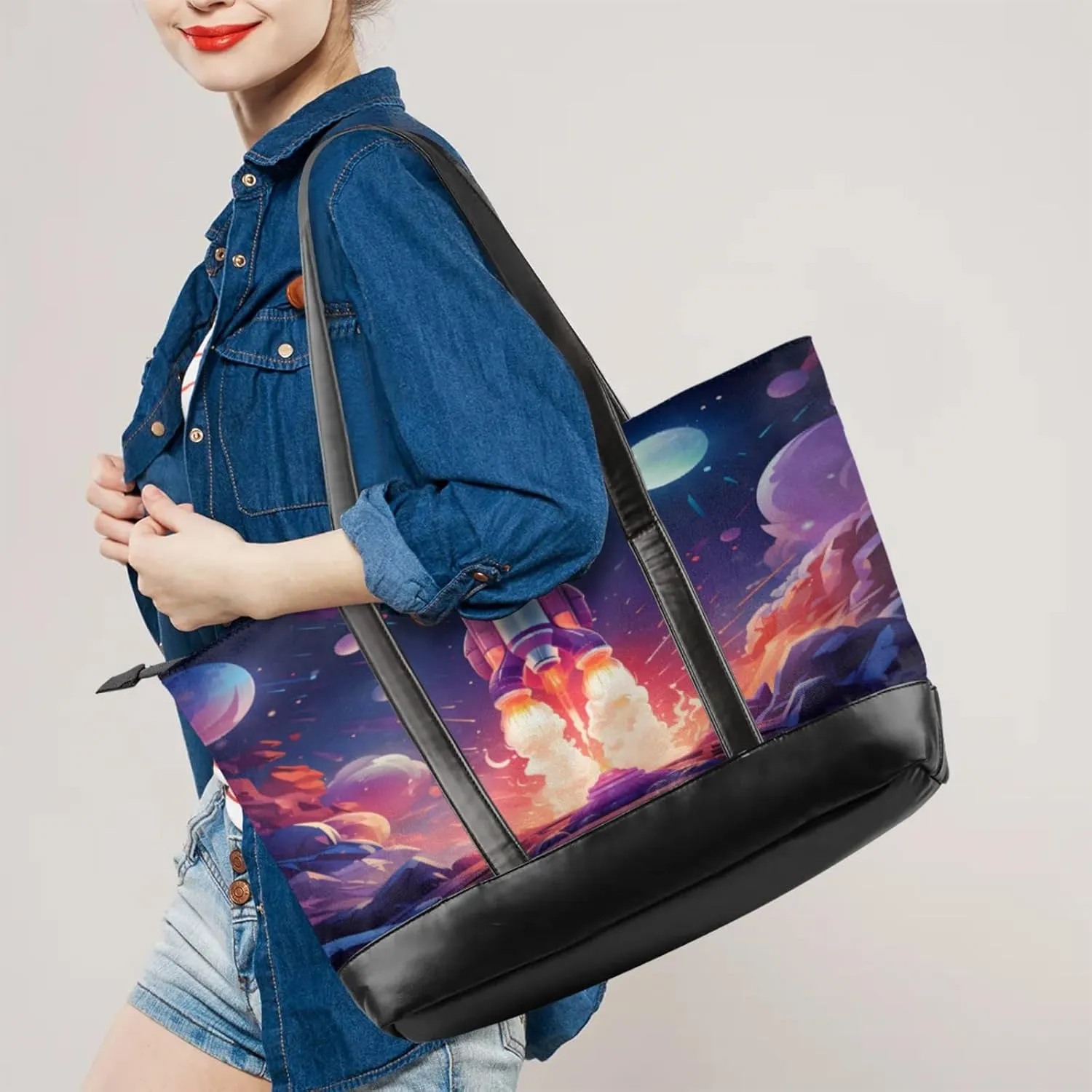 Tote Bag for Women with Zipper, Laptop Tote Bags Laptop Sleeve Case Shoulder Bag Messenger Bags