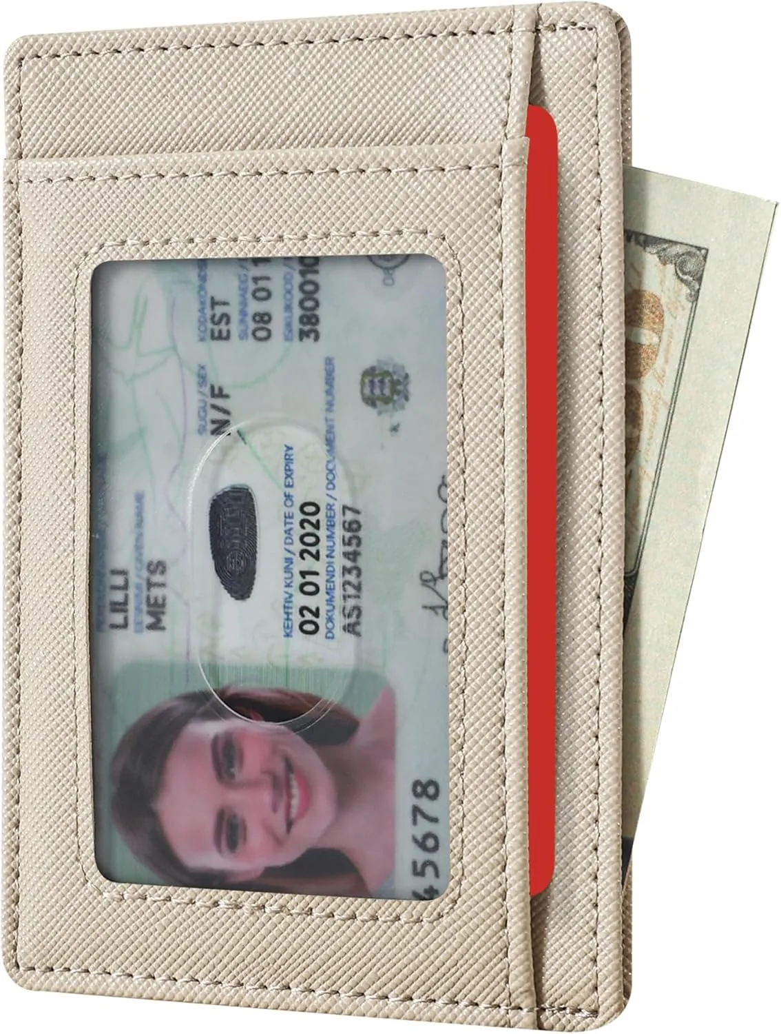 Travelambo Front Pocket Minimalist Leather Slim Wallet RFID Blocking Medium Size