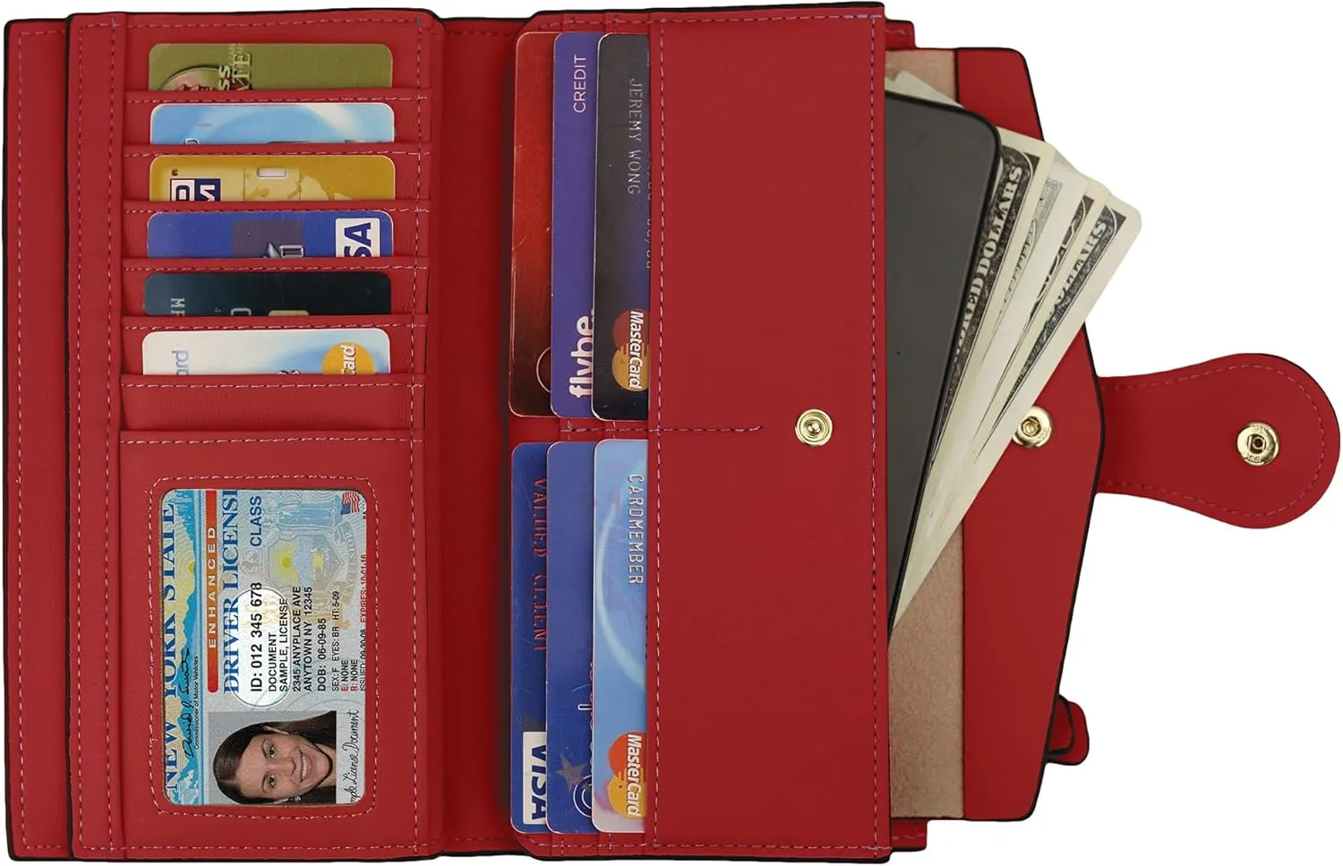 Travelambo Wallets Women RFID Large Capacity Luxury Waxed Leather Clutch Wallet Multi Card Organizer