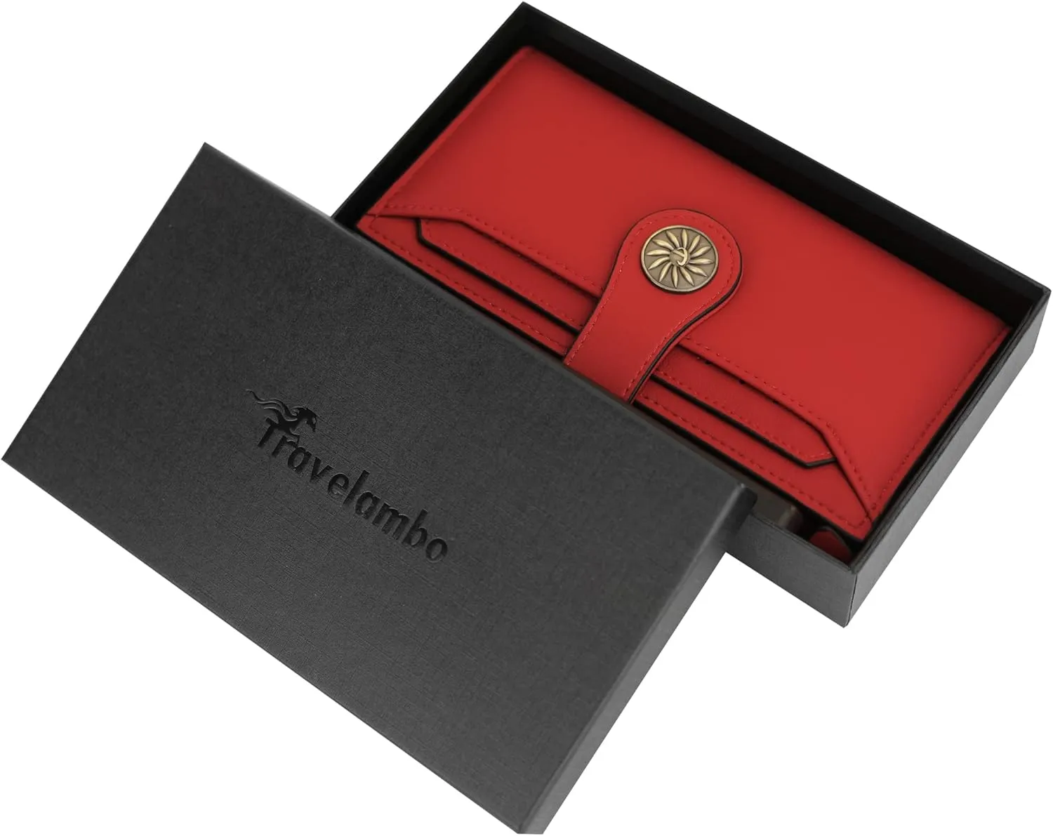 Travelambo Wallets Women RFID Large Capacity Luxury Waxed Leather Clutch Wallet Multi Card Organizer