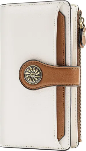 Travelambo Wallets Women RFID Large Capacity Luxury Waxed Leather Clutch Wallet Multi Card Organizer