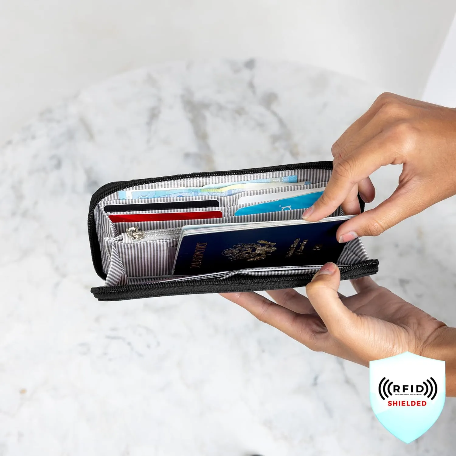 Travelon RFID Blocking Single Zip Wallet