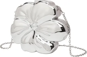 UMREN Acrylic Clutch Purse for Women Flower Shaped Evening Crossbody Bag Sparkly Metallic Acrylic Handbag for Wedding Party
