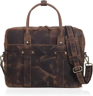 VC VINTAGE COUTURE Leather Messenger Bag for Men and Women - Laptop Briefcase Bag For College - Best Office Satchel Bag