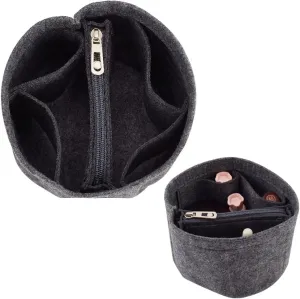 WADORN Felt Purse Organizer Insert, Black (Round, 5.1x4.65in) Materials, Efficient Storage, Practical Design, for LV Cannes & Other Bucket Bags