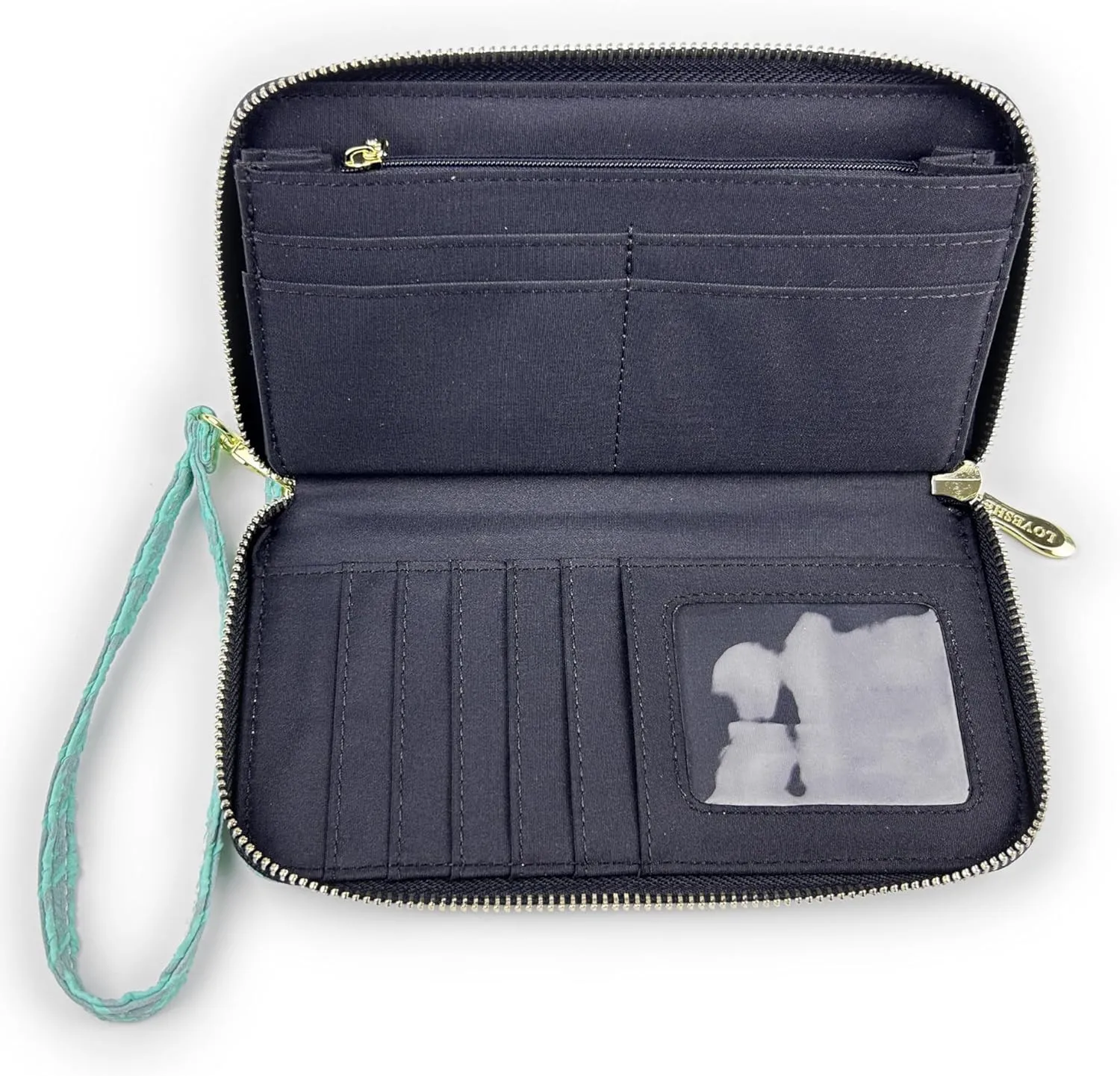 Women's Wallet Credit Card Clutch Wristlet Clutch Wallet Zipper Wallet For Women(B-Green)