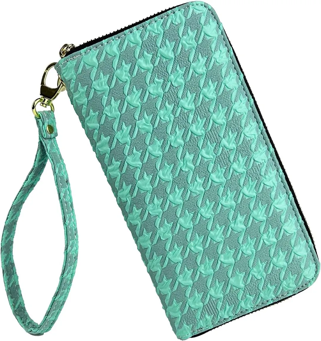 Women's Wallet Credit Card Clutch Wristlet Clutch Wallet Zipper Wallet For Women(B-Green)