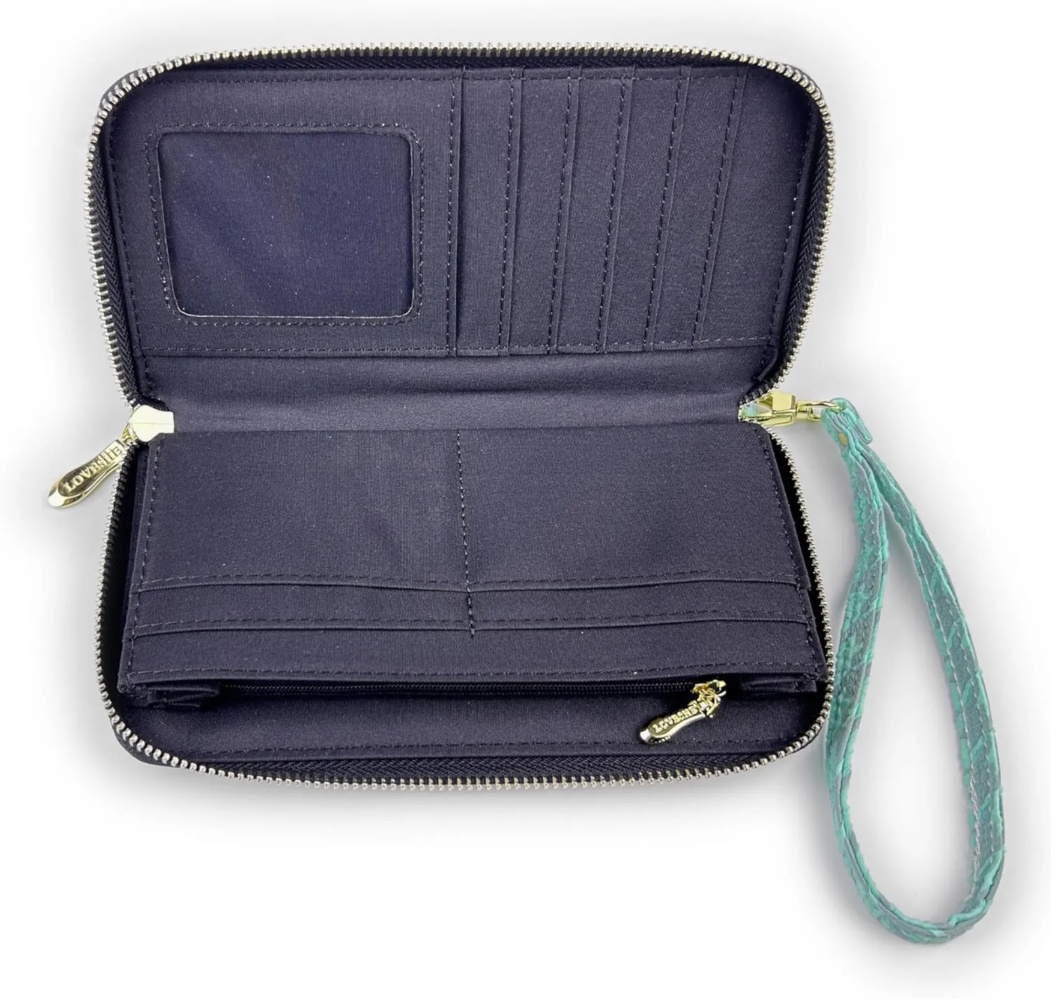 Women's Wallet Credit Card Clutch Wristlet Clutch Wallet Zipper Wallet For Women(B-Green)