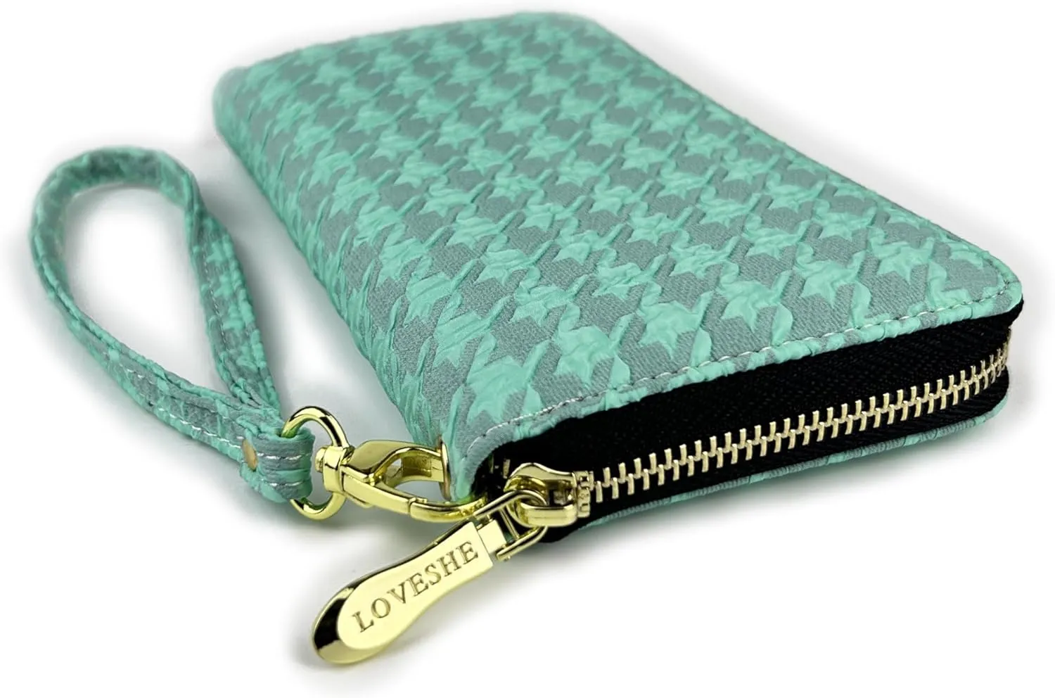 Women's Wallet Credit Card Clutch Wristlet Clutch Wallet Zipper Wallet For Women(B-Green)