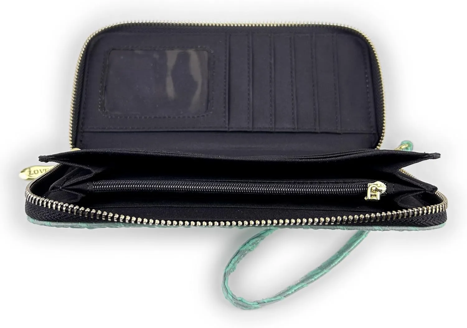 Women's Wallet Credit Card Clutch Wristlet Clutch Wallet Zipper Wallet For Women(B-Green)