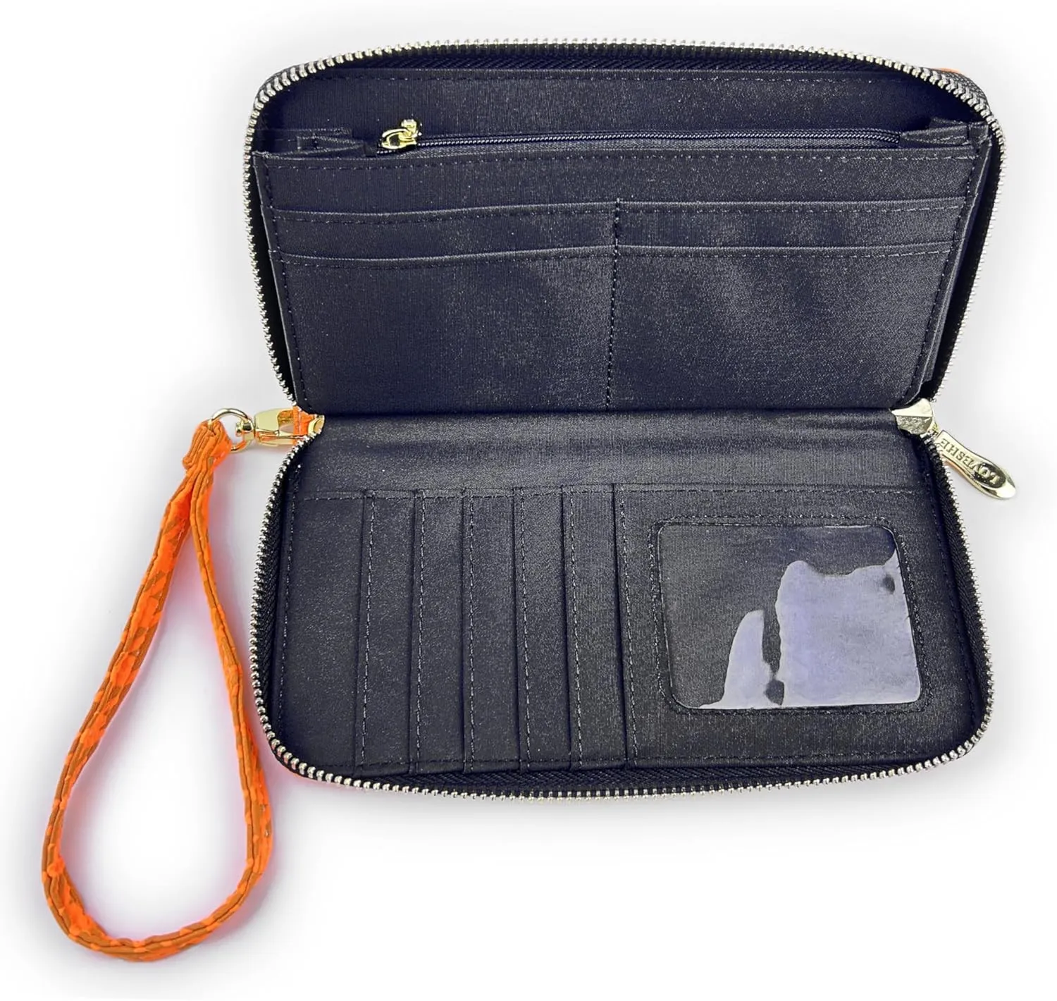 Women's Wallet Credit Card Clutch Wristlet Clutch Wallet Zipper Wallet For Women(B-Orange)