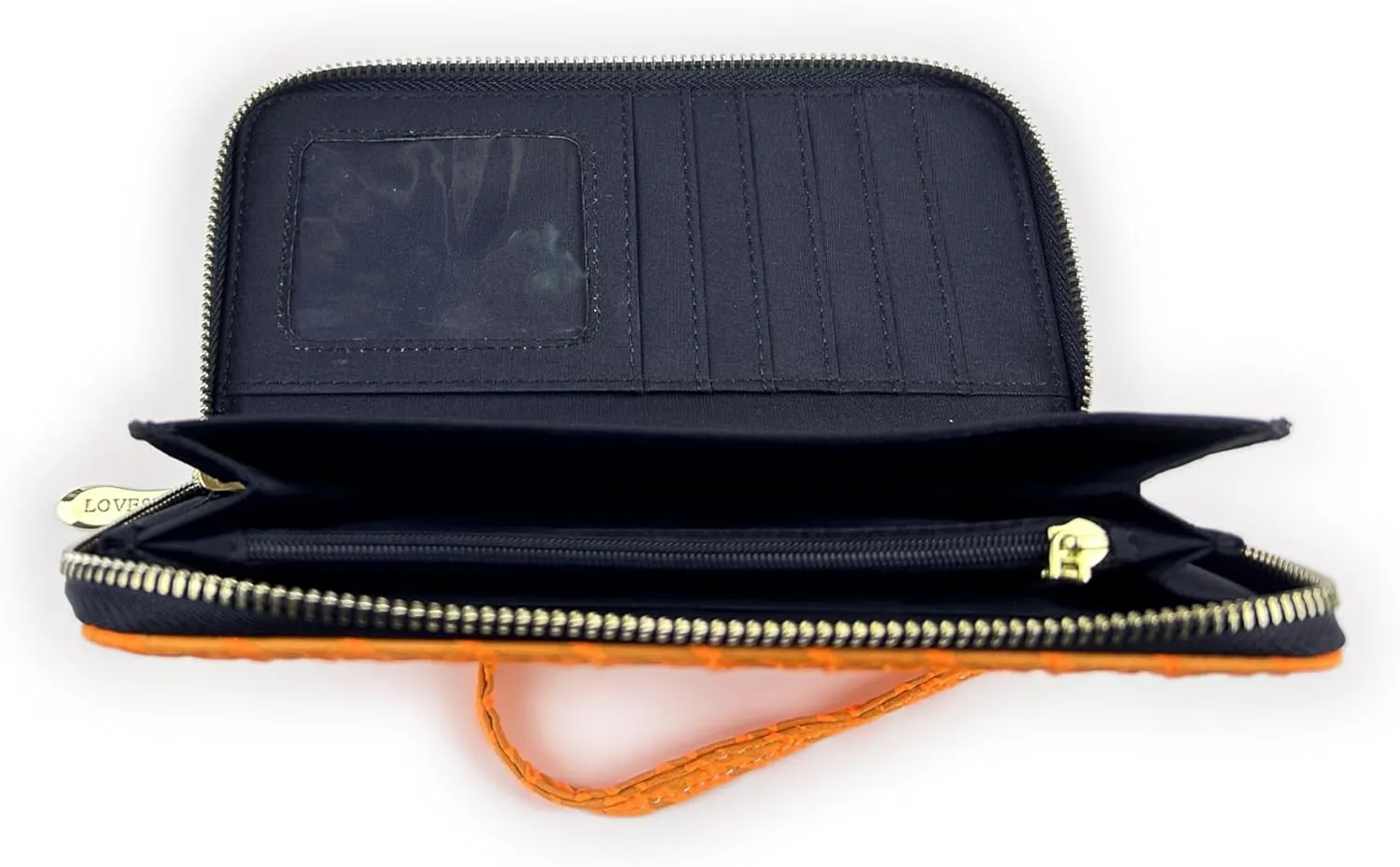 Women's Wallet Credit Card Clutch Wristlet Clutch Wallet Zipper Wallet For Women(B-Orange)