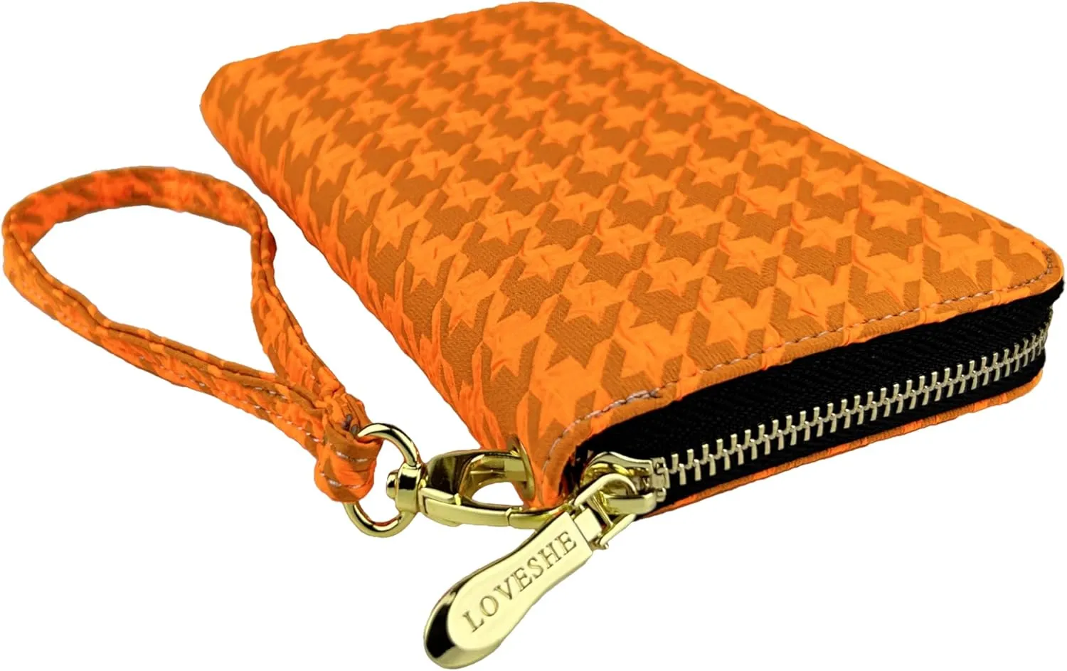 Women's Wallet Credit Card Clutch Wristlet Clutch Wallet Zipper Wallet For Women(B-Orange)