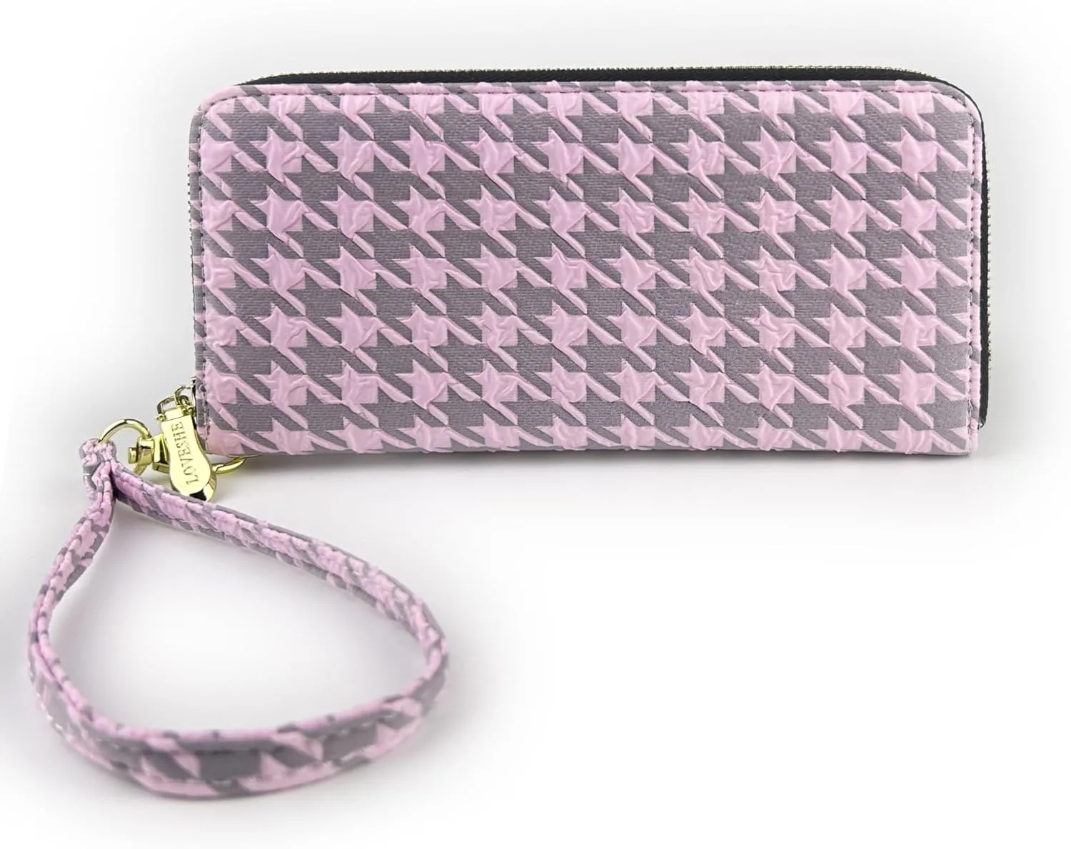 Women's Wallet Credit Card Clutch Wristlet Clutch Wallet Zipper Wallet For Women(B-Pink)
