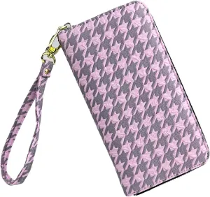 Women's Wallet Credit Card Clutch Wristlet Clutch Wallet Zipper Wallet For Women(B-Pink)