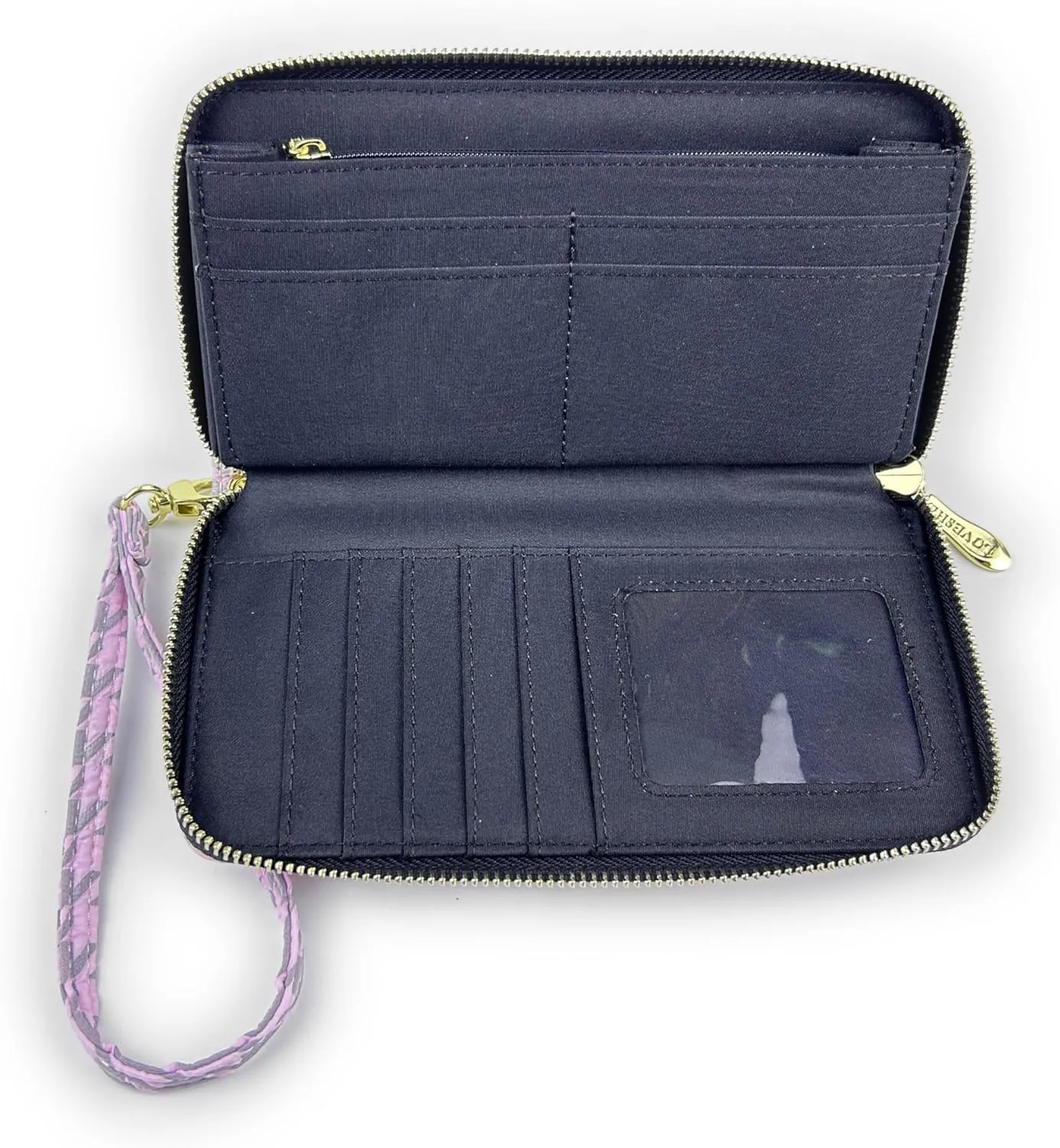Women's Wallet Credit Card Clutch Wristlet Clutch Wallet Zipper Wallet For Women(B-Pink)
