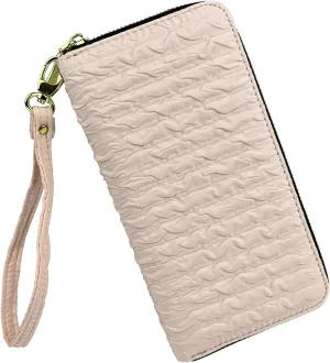Women's Wallet Credit Card Clutch Wristlet Clutch Wallet Zipper Wallet For Women(BL-Pink)