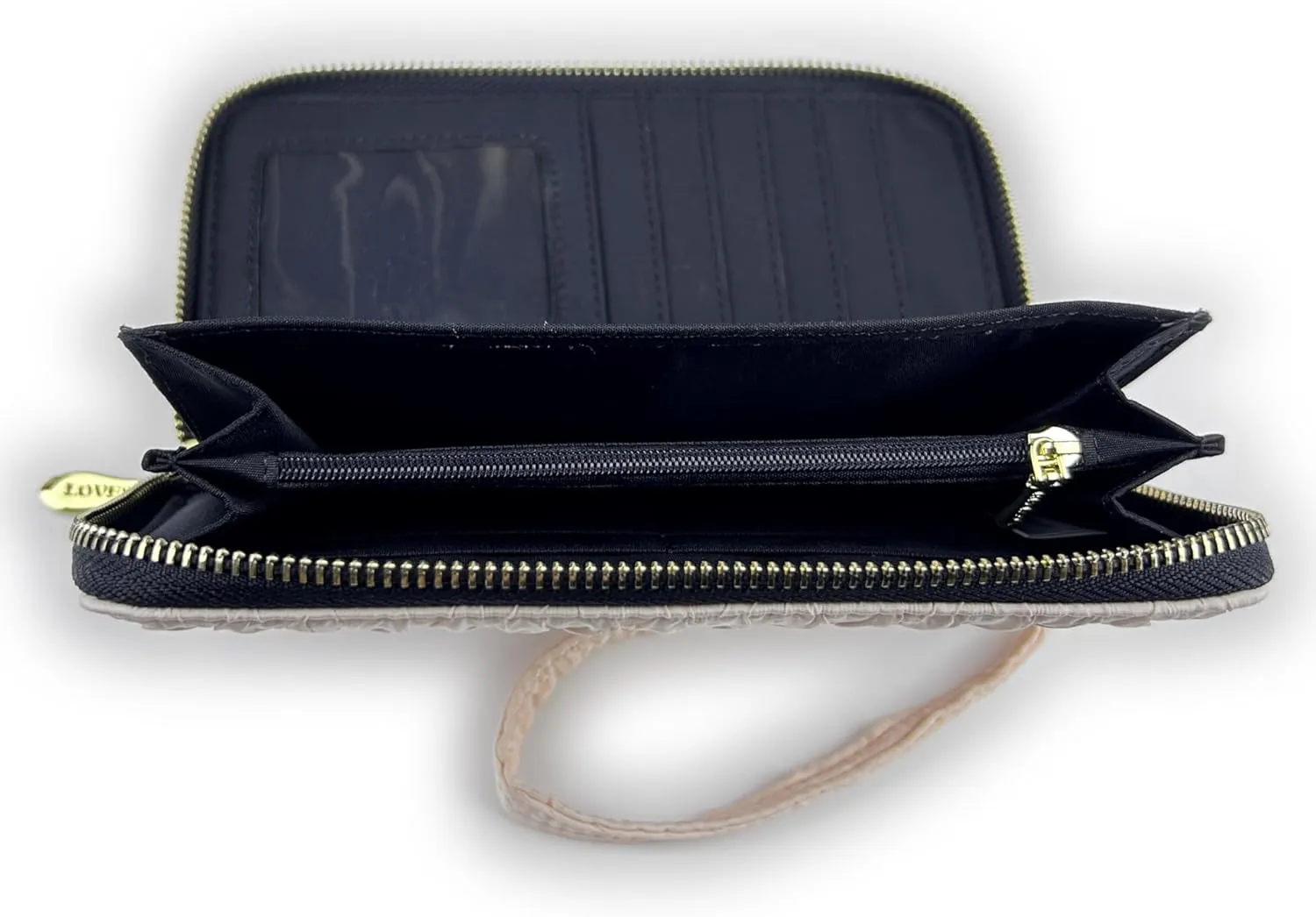 Women's Wallet Credit Card Clutch Wristlet Clutch Wallet Zipper Wallet For Women(BL-Pink)