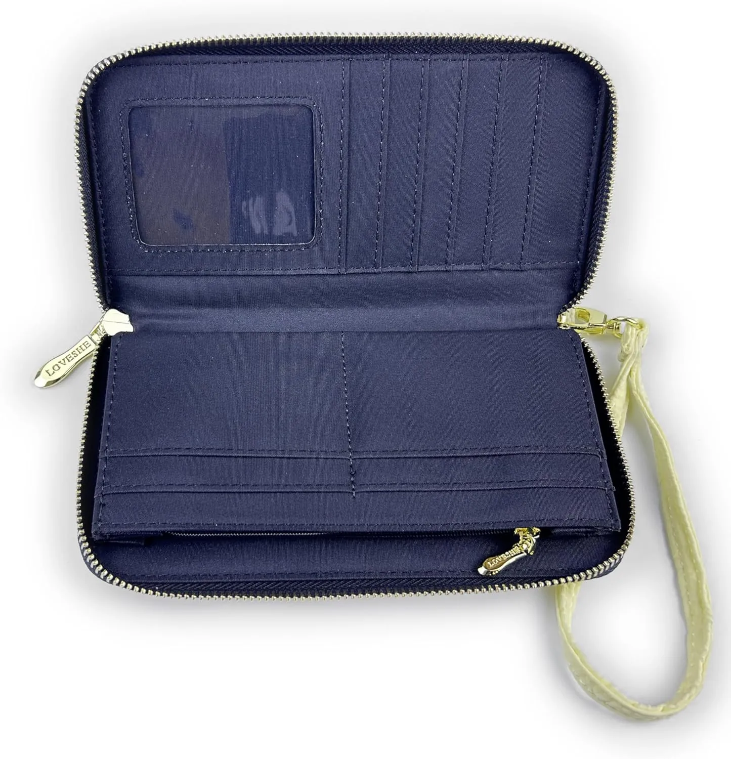 Women's Wallet Credit Card Clutch Wristlet Clutch Wallet Zipper Wallet For Women(BL-Yellow)