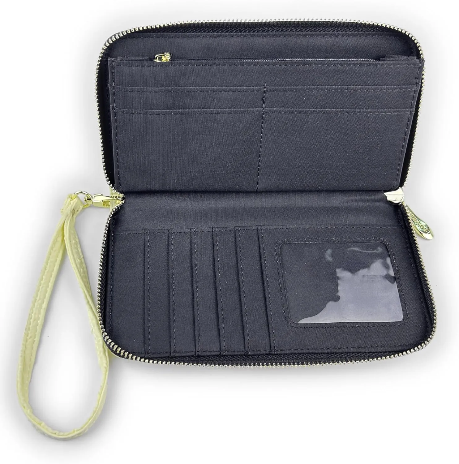 Women's Wallet Credit Card Clutch Wristlet Clutch Wallet Zipper Wallet For Women(BL-Yellow)