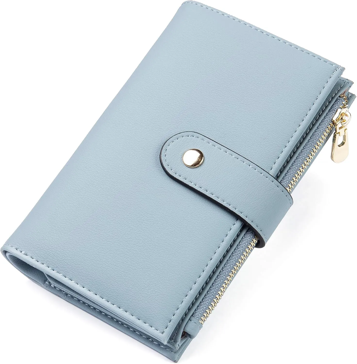 Womens Wallet RFID Blocking Vegan Leather Trifold Clutch Credit Card Holder Ladies Travel Wallet Purse with Pen Holder