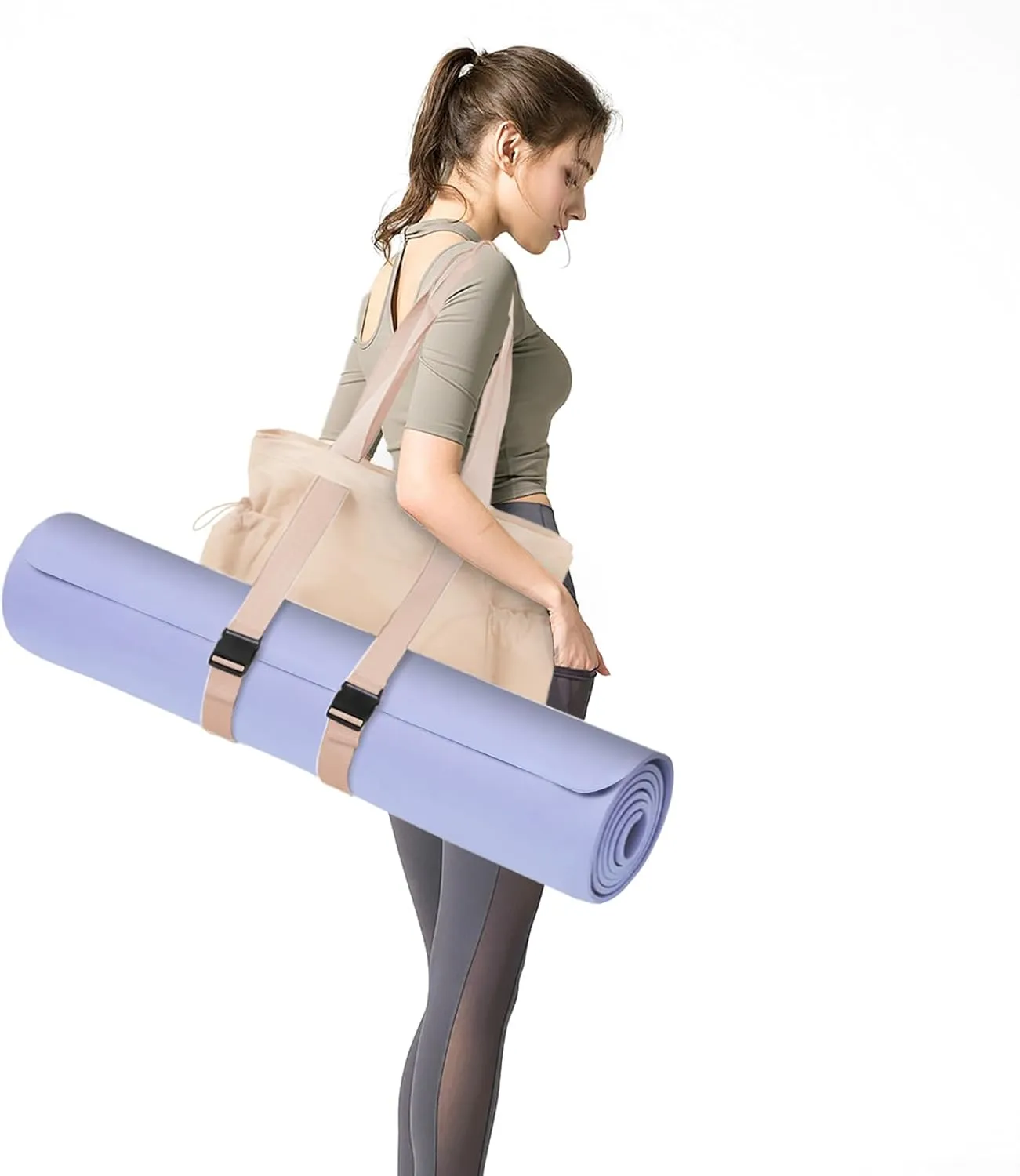 Yoga Bags for Women Yoga Tote Bag Yoga Mats Bags with Adjustable Strap Shoulder Bags Carrier Carryall for Yoga Pilates Travel Beach Gym Work